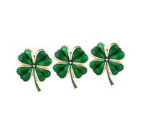 SHERCHPRY 3pcs Four-leaf Clover Brooch Pin Shamrock Enamel Lapel Pin Lucky Irish Jewelry for Women St Patrick's Day Fashion Accessory