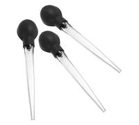 SHERCHPRY 3Pcs Large Graduated Liquid Measuring Pipettes for Kitchen Baking, Black Grey Plastic Dropper Set with Scale for Oil Suction and Precise Liquid Transfer