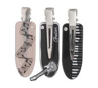 SHERCHPRY 3pcs Music-themed Hair Clip Metal Claw Hairpins Piano Keys Guitar Design for Bangs and Side Hair Musical Note for Women and Girls