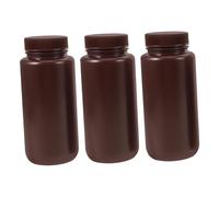 SHERCHPRY 3pcs Plastic Medicine Bottles with Caps Dark Color Chemical Sample Reagent Containers for Liquid and Solid Storage Laboratory Storage Vessels