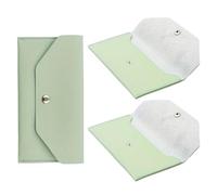 SHERCHPRY 3pcs PU Leather Cash Envelope Wallet for Women Reusable Budget Organizer Pouch with Snap Button Scratch-Resistant Money Holder for Cash Receipts Coins and Keys Minimalist Green