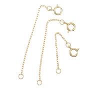 SHERCHPRY 3pcs Sterling Silver Chain Accessories for Real Bracelets Small Triple Extender Necklace Lady Bracelet Extended Accessory 925 Sterling Silver Golden