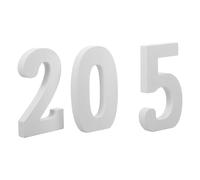 SHERCHPRY 3Pcs White Wooden Numbers 5 2 0 Unfinished DIY Craft Pieces 11Cm Rustic Standing Decorations for Home Nursery Birthday Party Wall Signs