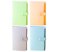 SHERCHPRY 4 Books Money Holder Album Set 100 Pcs Paper Banknote Sleeves Currency Collecting Storage Book Green Blue Purple Orange Covers for Collectors and Travel