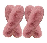 SHERCHPRY 4 Pairs Thick Pink Fluffy Winter Insoles for Women Size 36-37, Warm Faux Rabbit Boot and Slipper Shoe Inserts, Unisex Thermal Inner Soles for Cold Weather