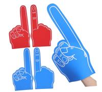 SHERCHPRY 4 Pcs Foam Fingers Large EVA Cheerleading Hands Lightweight Comfortable Sports Fan Props for Football Party Favors Red and Blue Design