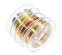 SHERCHPRY 4 Rolls Nail Art Copper Wire Fine Lines for Nail Decorations Includes Gold Silver Rose Gold Smooth Surface DIY Manicure for Sparkling Designs