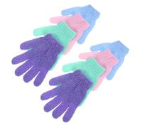 SHERCHPRY 4Pairs Nylon Shower Gloves Gentle Exfoliating Bath Mitts for Body Scrub Elasticized Fit Suitable for All Skin Types Relaxing and Revitalizing Spa Experience