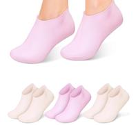 SHERCHPRY 4Pairs Silicone Socks for Women Moisturizing Foot Care Socks Nude Soft Elastic Spa Socks for Dry Cracked Feet Comfortable Gel Socks for Smooth Skin
