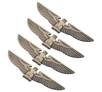 SHERCHPRY 4Pcs 3D Eagle Metal Car Emblems Auto Badge Stickers Set, Light Brown Decorative Automotive Logo Decals for Car, Truck, Motorcycle Exterior Body Decoration