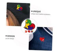SHERCHPRY 4pcs Autism Awareness Rainbow Puzzle Brooch Pin Metal Decorative Lapel Pins for Clothing Hats Backpacks Creative Badge Accessories Supporting Neurodivergent Pride Collection