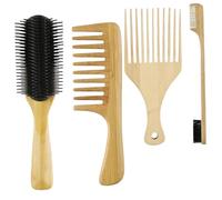 SHERCHPRY 4pcs Bamboo and Wood Comb for Hair Styling Detangling Combs for Women and Men Hairdressing Tool Natural Material