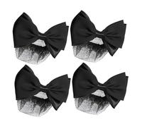 SHERCHPRY 4pcs Bowknot Mesh Hair Bun Covers with Spring Clip Comfortable Fine Mesh Hairnets for Women for Parties Weddings and Professional Settings Versatile Styling Accessories