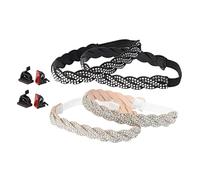 SHERCHPRY 4Pcs Detachable Elastic High Heel Shoe Straps with Rhinestones Fixing Heel Strap for Women for Loose Shoes Easy to Install Fashionable and Durable Design
