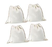 SHERCHPRY 4pcs Drawstring Pocket Storage Bag in Canvas Material for Household Organization Includes Cotton Drawstring Bags for Versatile Use