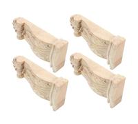 SHERCHPRY 4pcs European Style Wood Carving Decorations Carved Wood Corbels for Kitchen Island Fireplace Mantel Doorway Decor Ornate Architectural