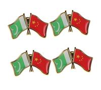 SHERCHPRY 4pcs Flag Lapel Pin Pakistan and China Friendship Brooch Durable Metal National Flag Badge for Jackets Backpacks and Hats Elegant Accessory for Daily Wear Special Occasions