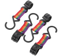 SHERCHPRY 4Pcs Foldable Aluminum Alloy Outdoor Camping Hooks, Portable Travel Clothes Hangers Colorful Finish, Multifunctional Storage Rack for Backpack and Rv Awning