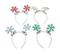 SHERCHPRY 4pcs Glitter Snowflake Headbands for Women Christmas Hair Accessories Winter Holiday Party Decorations Multi Color Festive Headbands for Seasonal Celebrations and Year Events