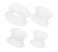 SHERCHPRY 4pcs Glow the Dark Silicone with Luminous Effect, White Flexible Ear Gauges Plugs Featuring Unique Design and Trendy Style, Suitable for Occasions and Performances