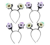 SHERCHPRY 4pcs Halloween Eyeball Headband with Spring Design Lightweight Horror Costume Accessory for Adults and Fun Spooky Party Decoration to Boost Festive Atmosphere