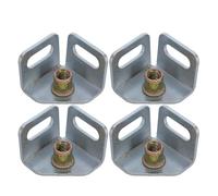 SHERCHPRY 4pcs Heavy-duty Steel Angle Steel Shelf Leg Base with Threaded Caster Mounting Bracket and Nut Industrial Workbench and Garage Shelving Caster Base for Stable Load Support