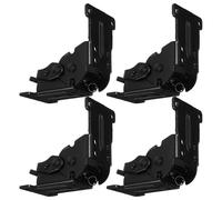 SHERCHPRY 4pcs Heavy Duty Steel Folding Locking Hinges Black Triangle Shape 90 and 180 Degree Folding Table Brackets and Workspaces