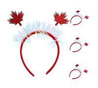 SHERCHPRY 4pcs Holiday Party Headdress Maple Leaf Tiara Tinsel Fall Autumn Hairband for Thanksgiving Costume Women
