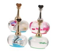 SHERCHPRY 4pcs Magnetic Fake Nail Stand with Underwater Ice Transparent Shell Design Quick Attachment Press Nails Holder Display and Manicure Tools at Home and Salon