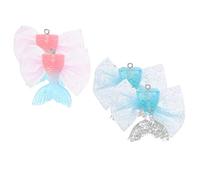 SHERCHPRY 4pcs Mermaid Tail Charms for Jewelry Making DIY Bracelet and Necklace Accessories Plastic Fish Tail Pendants with Glitter, Versatile Use and Fine Craftsmanship, for Crafting