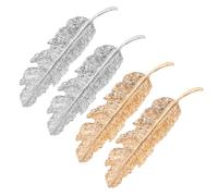 SHERCHPRY 4pcs Metal Duckbill Hair Clips Hair Barrettes Decorative Hairpins for Women Curly Straight Stylish Gold Silver Leaf Design