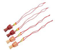 SHERCHPRY 4pcs Mini African Drum Necklaces Instrument Pendant Jewelry for Women Stylish Simple Design Versatile Party Accessory Handcrafted Symbol of African Art Random Color