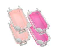SHERCHPRY 4pcs Mini Clear Eyelash Holder Case Portable Luggage-shaped Makeup Organizer Boxes Travel-friendly False Lash Storage with Spacious Interior and Protection