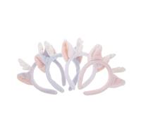 SHERCHPRY 4pcs Plush Dragon Horn Deer Antler Headband Fluffy Animal Ears Headpiece for Christmas Spa Face Wash Reindeer Ears Costume Accessory White Blue Pink Purple