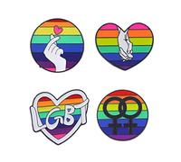 SHERCHPRY 4pcs Rainbow Pattern Breastpins Gay Pride Brooches for Clothing Bags Accessories for Friends Creative Design