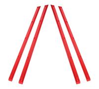 SHERCHPRY 4pcs Red Skateboard Plastic Rib Rails Protector Strips with Mounting Hardware, Skate Deck Rails for Beginners, Compatible with Skateboards, Bikes, and Scooters, 14.34x0.71x0.28in
