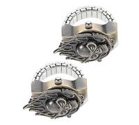 SHERCHPRY 4pcs Retro Watch Clone Flip-Open Cover Finger Ring Watch for Daily Wear