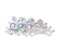 SHERCHPRY 4PCS Rhinestone Studded Crown Hair Clips for Lightweight Tiara Hair Accessories for Birthday Festival Performance Prom Party Elegant Multi Color Headdress