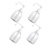SHERCHPRY 4pcs Transparent Refillable Hand Gel Bottles with Pump Plastic Containers for Skin Care Lotion Emollient Massage Oil Lightweight and Portable for Home and Office Use