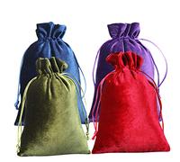 SHERCHPRY 4Pcs Velvet Drawstring Pouch Organza Bags for Wedding Favors Candy Cookies Green Red for Parties and Festivals