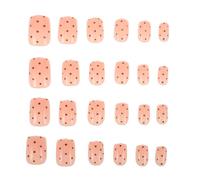 SHERCHPRY 4sets Short round Press Nails French False Nails for Women Square Short Tips Artificial Press for Evening Events
