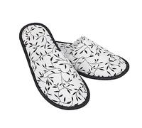SHERCHPRY 5 Pairs Travel Slippers Durable Non Skid Summer Footwear for Hotel Home Use Lightweight Design Simple Black White Colors for Guests and Visitors
