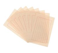 SHERCHPRY 50 Sheets Chinese Calligraphy Paper Xuan Paper for Calligraphy Practice Writing Sheets Red Grid Lines Soft Brush and Pen Suitable