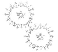 SHERCHPRY 50pcs Anchor Pendant Charms, DIY Pendant Charms, Zinc Alloy, Silver, Vintage Retro, for Keychain and Jewelry Making Supplies