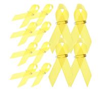 SHERCHPRY 50pcs Awareness Ribbons with Safety Pins Ribbon Pin Brooches Lightweight Satin Polyester Raise Awareness Childhood Cancer Day School Display for Loved Ones 3.35x1.38x0.04in