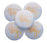 SHERCHPRY 50Pcs Gender Reveal Badges Creative Birthday Party Pins Fun Photo Props for Shower Birthdays Party Favors for Parents Guests
