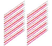 SHERCHPRY 50pcs Hb Wooden Heart-pattern Pencils with Rubber Tips for Writing and Calligraphy Practice, Fun Valentine’s Day School Desk Set Random Style