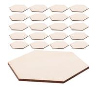 SHERCHPRY 50pcs Unfinished Blank Wood Pieces Hexagon Decor Wooden Natural Wood Craft Wall Decoration Stylish Modern DIY Craft Projects Handmade Graffiti