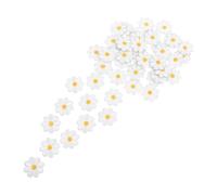 SHERCHPRY 50Pcs White Daisy Embroidered Applique Floral Sew-On Patches Small Size Embroidery Cloth Patch for Clothes Jeans Hats Backpacks DIY Decoration