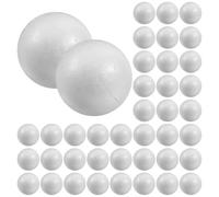 SHERCHPRY 50pcs White Polystyrene Foam Balls for Crafts, Can Be Cut and Painted, Round Spheres for Valentine's Day and Christmas Decorations